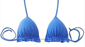 Top Cortininha Com Babadinho , Azul Royal