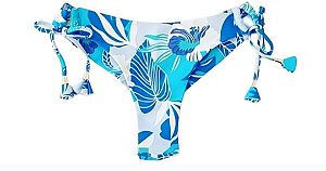 Calcinha De Bíquini Fio Duplo, Branco/Azul