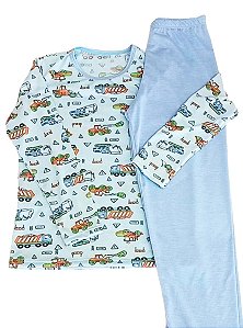 Pijama Infantil Menino, Estampado C/ Calça Azul