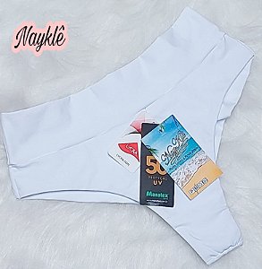 Calcinha De Biquíni Hot Paint Fio Duplo Cintura Alta Branco