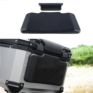 Encosto Universal para Baú de Alumínio de Moto 2 Peças em Couro Sintético PU com Espuma Macia Conforto para Garupa Impermeável Instalação Adesiva Compatível com 35L a 65L Almofada Auxiliar Bauleto Top Case