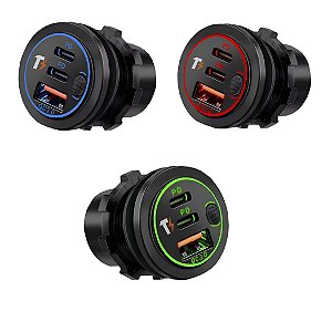 Acendedor de Cigarros Tomada Carro Plug Usb Caminhão Tripla Usb