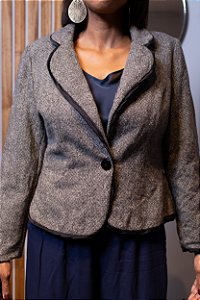 Blazer Cinza em lã batida - Tamanho 36/38