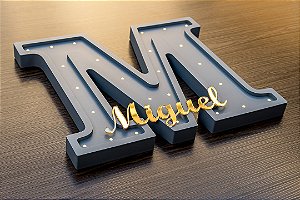 Letra Luminosa em MDF com LED e Nome em Acrilico- Decoração Personalizada