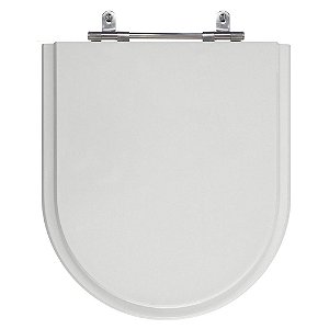 Assento Laqueado Riviera Cinza Prata Tampa para Vaso Celite em Mdf