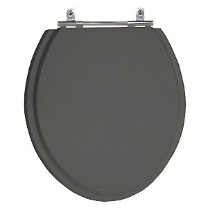 Assento Laqueado Convencional Oval Cinza Escuro (Amber) Universal Tampa Vaso Deca-incepa-celite em Mdf