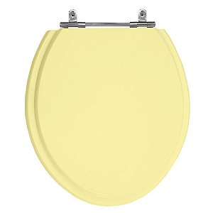 Assento Laqueado Convencional Oval Marfim Tampa para Vaso em Mdf