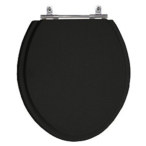 Assento Laqueado Convencional Oval Preto Universal Tampa Vaso Deca-incepa-celite-ideal em Mdf