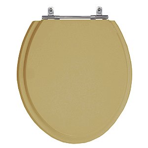 Assento Laqueado Convencional Oval Ravena Bege Castor Tampa Vaso Deca-incepa-celite-ideal-roca em Mdf