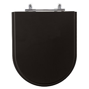 Assento Laqueado Carrara Ébano (Preto) Tampa para Vaso Deca em Mdf