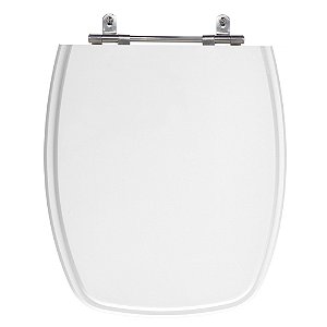 Assento Laqueado Primula Branco Tampa para Vaso Fiori em Mdf