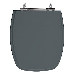 Assento Laqueado Primula Cinza Escuro Tampa para Vaso Fiori em Mdf