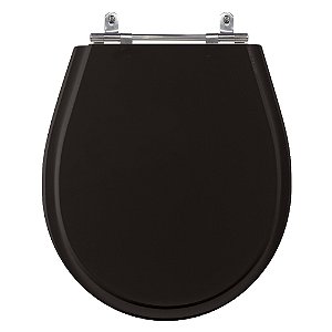 Assento Laqueado Avalon Premium Ebony (Preto) Tampa para Vaso Ideal em Mdf