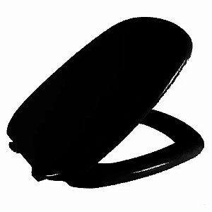 Assento Sanitário Amarilis Preto Tampa para Vaso Fiori Almofadado