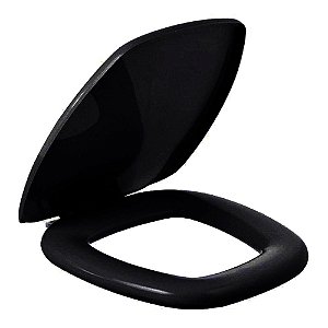 Assento Sanitário Iris Preto Tampa para Vaso Onix Almofadado