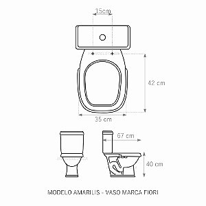 Assento Sanitário Amarilis Branco Tampa para Vaso Fiori Almofadado