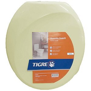 Assento Almofadado Oval Tigre Suave Bege Tampa para Vaso Universal