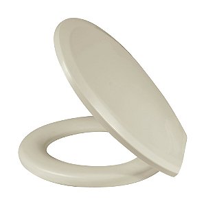 Assento Almofadado Plus Slim Oval Bege Tampa Vaso Marcas