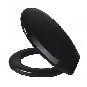 Assento Almofadado Plus Slim Oval Preto Tampa Vaso Marcas