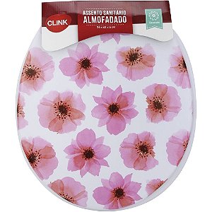 Assento Almofadado Decorado Camelias