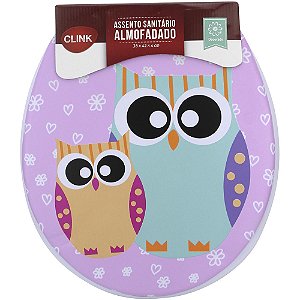 Assento Almofadado Decorado Corujas