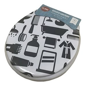 Assento Almofadado Decorado Toilet