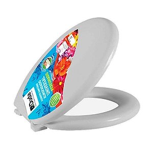 Assento Almofadado Floral Duda Cinza