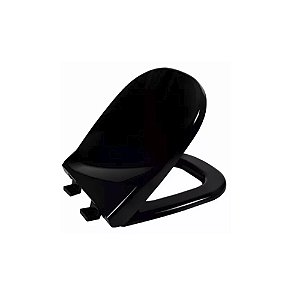 Assento Soft Close Paris Preto Tampa para Vaso Ideal