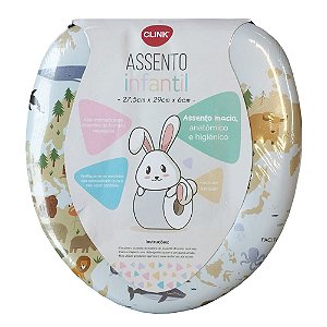 Assento Infantil Decorado Bichinhos Redutor para Vaso Oval