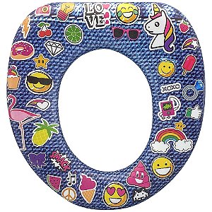 Assento Infantil Decorado Emojis Redutor para Vaso Oval