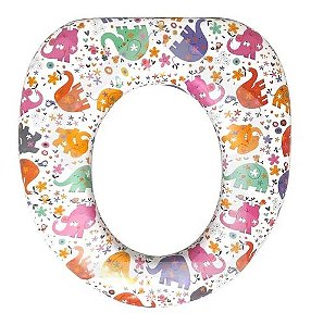 Assento Infantil Decorado Elefantes Redutor para Vaso Oval