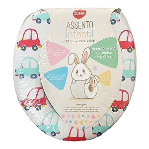 Assento Infantil Decorado Carrinhos Redutor para Vaso Oval