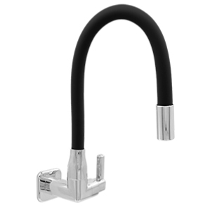 Torneira Cozinha Giratória Gourmet Parede Preta Vit V9056p