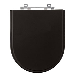 Assento Sanitário Oxford Preto Tampa para Vaso Deca Almofadado