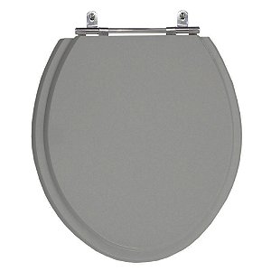Assento Laqueado Convencional Oval Cinza Vip (Escuro) Universal Tampa Vaso Deca-incepa-celite em Mdf