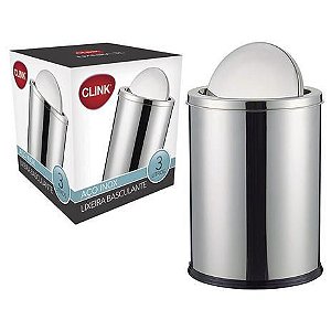 Lixeira Inox com Tampa Basculante 3 Litros