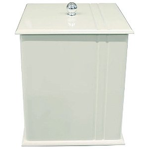 Lixeira para Banheiro Mdf Quadrada C/ Frisos 6 Litros Branca