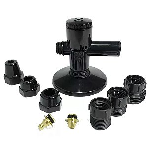 Adaptador para Filtro com Registro Integrado 6x1 Preto