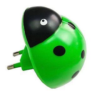 Luz Noturna Joaninha Verde Led 0,3w Bivolt