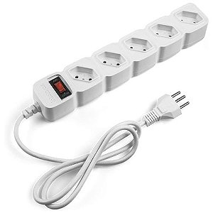 Protetor Eletrônico com 5 Tomadas Epe 205+ Branco Bivolt