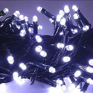 Luz de Natal Cordão 500 Lâmpadas Led Branco Fio Verde Externo Bivolt 50 Mts Ip44