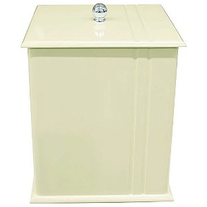 Lixeira para Banheiro Mdf Quadrada C/ Frisos 6 Litros Biscuit
