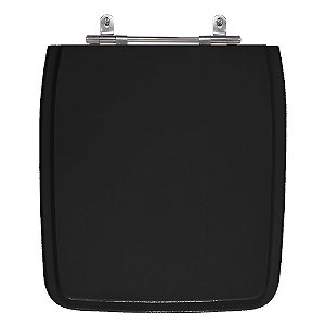 Assento Laqueado Vila Rica Preto Tampa para Vaso Icasa em Mdf