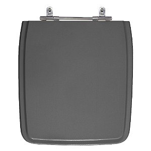 Assento Laqueado Vila Rica Cinza Escuro Tampa para Vaso Icasa em Mdf