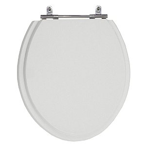 Assento Poliéster Laminado Oval Cinzaclaro Tampa Vaso Marcas