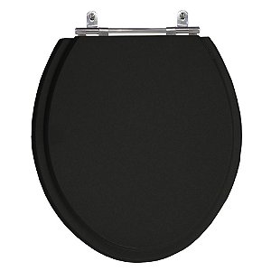 Assento Poliéster Laminado Oval Preto Tampa de Vaso Marcas