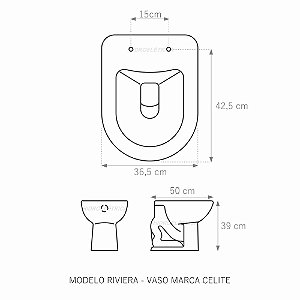 Assento Poliéster Laminado Riviera Branco para Vaso Celite