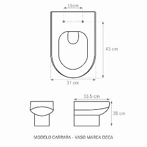 Assento Poliéster Laminado Carrara Branco Tampa para Vaso Deca