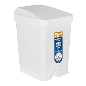 Lixeira Plástica com Pedal 9 Litros Branca