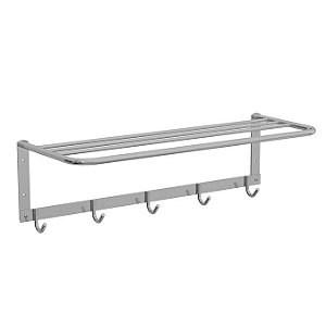 Porta Toalha em Alumínio com 5 Cabides